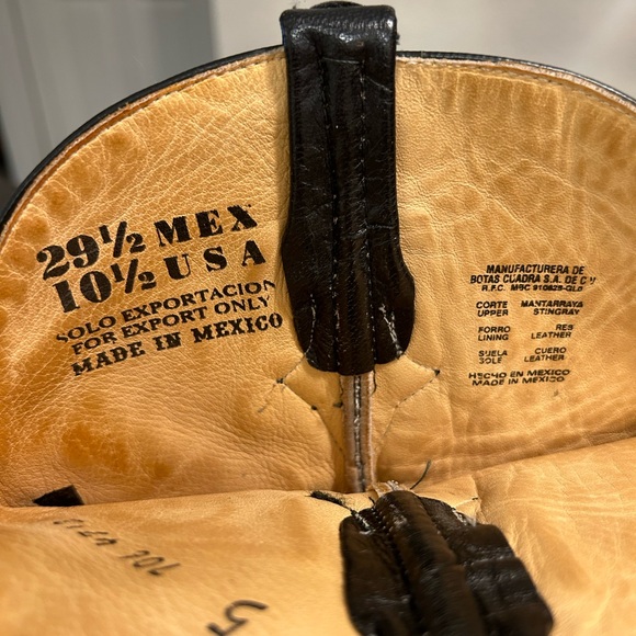 Men’s leather/stingray boots - Picture 5 of 6